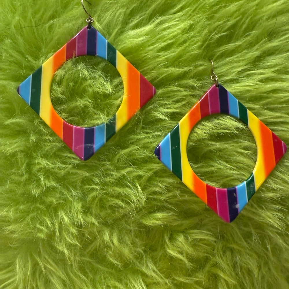 Colorful Striped Hoop Earrings